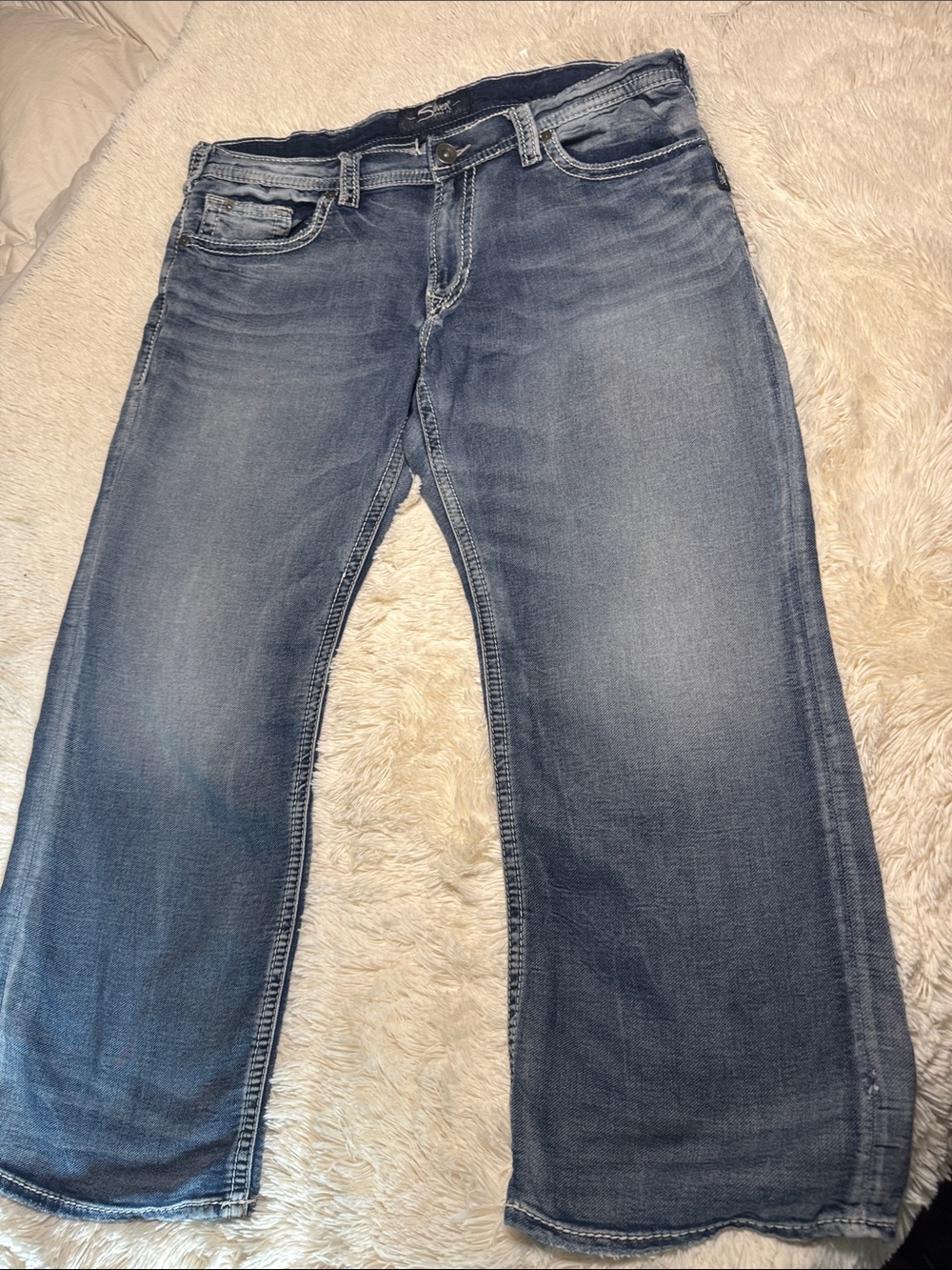 Silver Jeans Men’s Faded Blue Bootcut Jeans